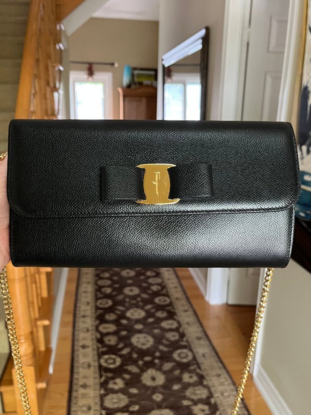 Salvatore Ferragamo Leather Bag with Vara Bow - Authentic